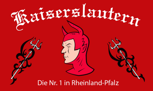 Kaiserslautern die Nr. 1 mit Teufel Flagge 90x150 cm