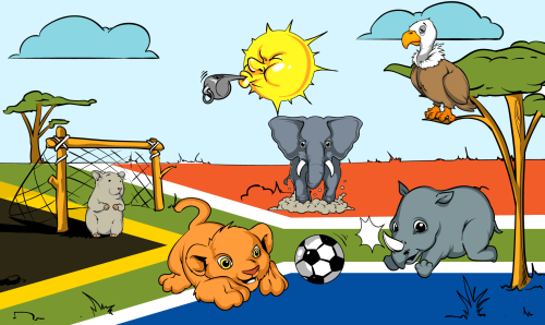 Tierfußball Tiere Kindermotiv Flagge 90x150 cm Abverkauf