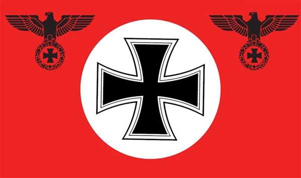 DR- Deutschland Rot mit Kreis und eisernes Kreuz Flagge 90x150 cm