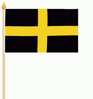 St. David Kreuz Stockflagge 30x45 cm