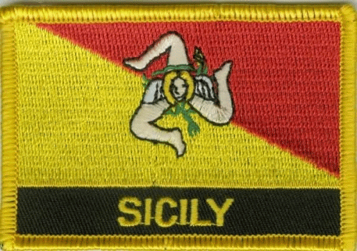 Sizilien Aufnäher / Patch mit Schrift