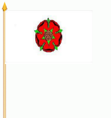 Lancashire (Red Rose) Stockflagge 30x45 cm