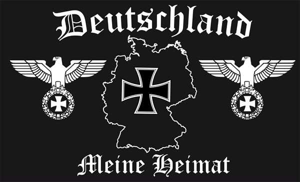 DR- Deutschland Meine Heimat Karte Gösch Flagge 90x150 cm