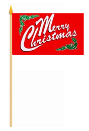 Weihnachten-Merry Christmas rot Stockflagge 30x45 cm Sonderangebot