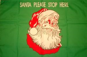 Weihnachten-Santa please stop here Flagge 60x90 cm Sonderangebot