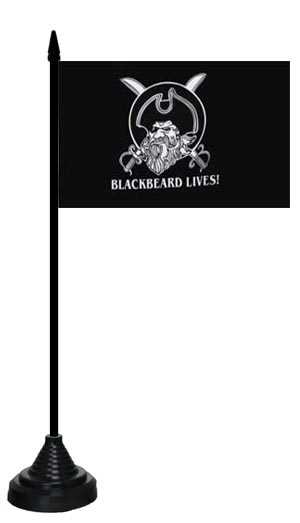 Pirat Blackbeard lives Tischflagge 10x15 cm Abverkauf