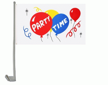 Party Time Geburtstag Autoflagge 30x40 cm