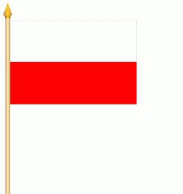 Polen weiß-rot Stockflagge 30x45 cm