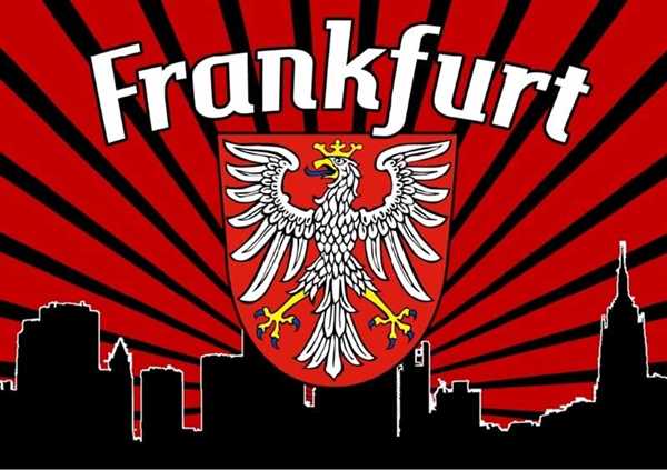 Frankfurt Silhouette Flagge 90x150 cm