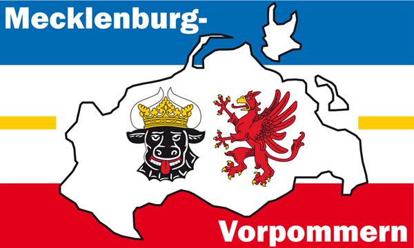 Mecklenburg-Vorpommern Landkarte Flagge 90x150 cm (EH)