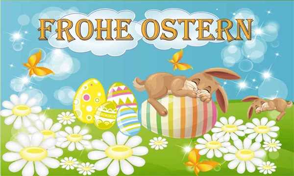 Ostern Frohe Ostern Hase schläft auf Ei Flagge 90x150 cm Digitaldruck