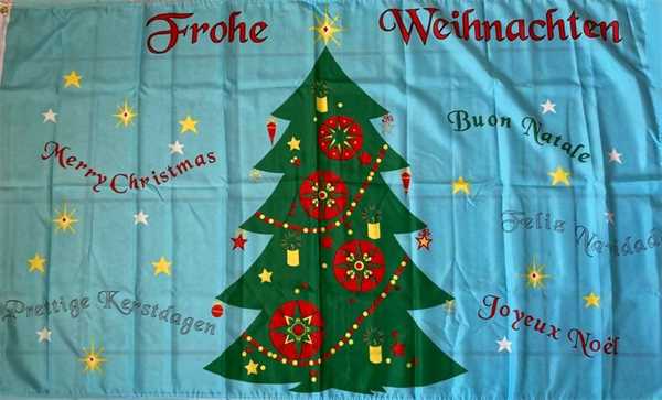 Weihnachten-Weihnachtsbaum verschiedene Sprachen Flagge 90x150 cm,160 Dernier Sonderangebot