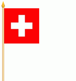 Schweiz Stockflagge 30x45 cm ( Digitaldruck )