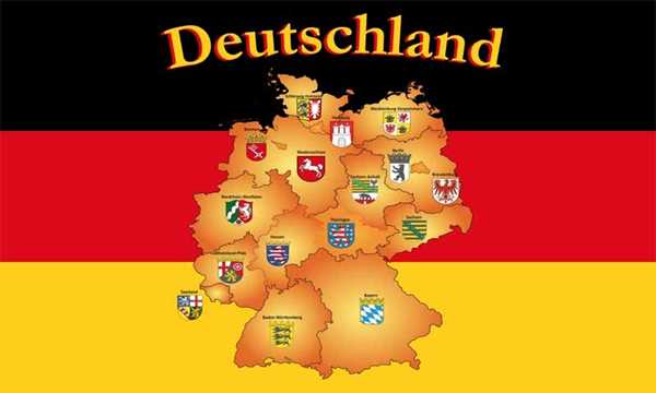 Deutschland Landkarte Flagge 90x150 cm Digitaldruck