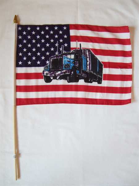 USA mit Truck Stockflagge 30x45 cm,160 Dernier Abverkauf