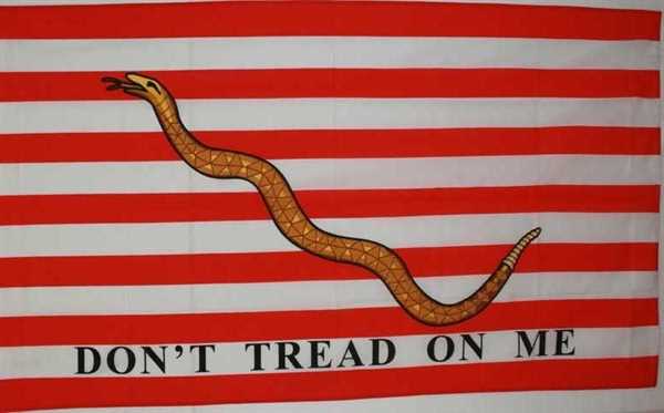 Don't tread on me rot weiße Streifen Flagge 90x150 cm