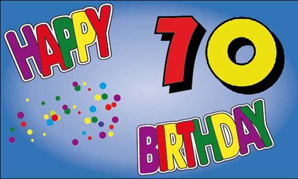 Geburtstag 70 Jahre , Happy Birthday Flagge 90x150 cm