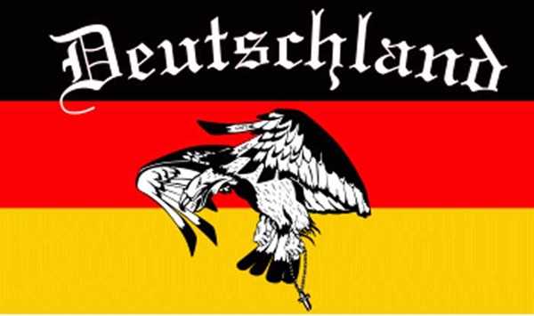 Deutschland 6 Hohlsaum/Tunnel Flagge 90x150 cm Abverkauf