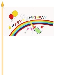 Geburtstag Happy Birthday Stockflagge 30x45 cm