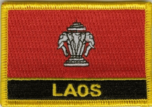 Laos Elefant Aufnäher / Patch mit Schrift