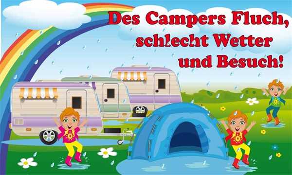 Camping, Camper, Urlaub Des Campers Fluch 90x150 cm Digitaldruck