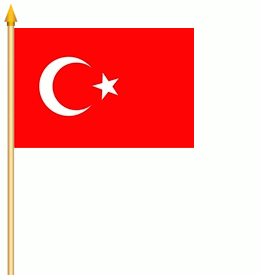 Türkei Stockflagge 30x45 cm ( Digitaldruck )