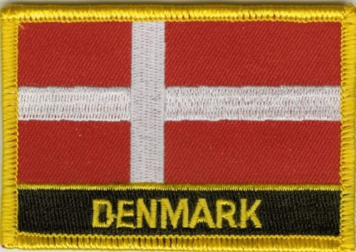 Dänemark Aufnäher / Patch mit Schrift