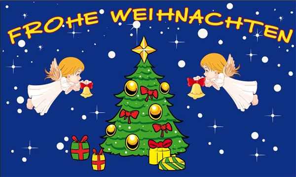 Weihnachten Frohe Weihnachten Engel 90x150 cm Digitaldruck