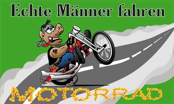 Motorrad, Biker, Echte Männer fahren Motorrad 90x150 cm Digitaldruck