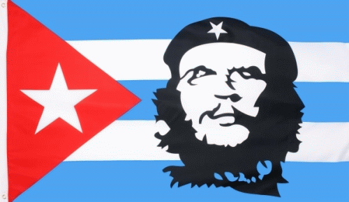 Kuba mit Che Guevara Flagge 90x150 cm