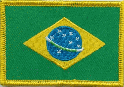 Brasilien kleine Aufnäher / Patch 4x6 cm