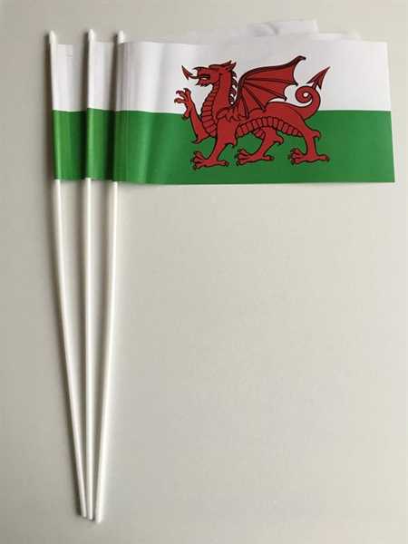 Wales Papierflagge VPE 50 Stück Abverkauf