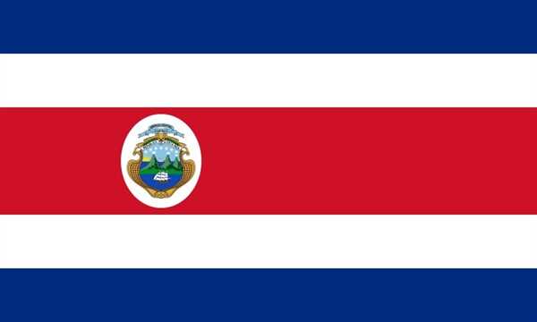 Costa Rica mit Wappen Bootsflagge 30x40 cm