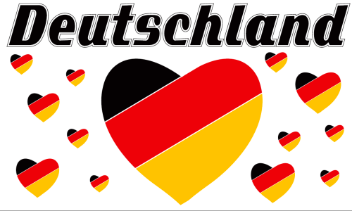 Deutschland 13 Herz Flagge 90x150 cm