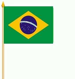 Brasilien Stockflagge 30x45 cm ( Digitaldruck )