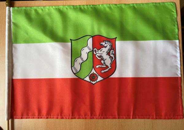 Nordrhein-Westfalen Stockflagge 30x45 cm grün etwas heller